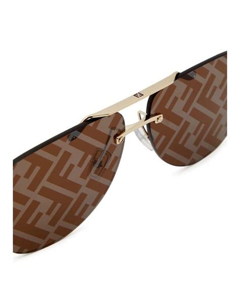 fendi aviator style sunglasses|Fendi geometric rimless aviator sunglasses.